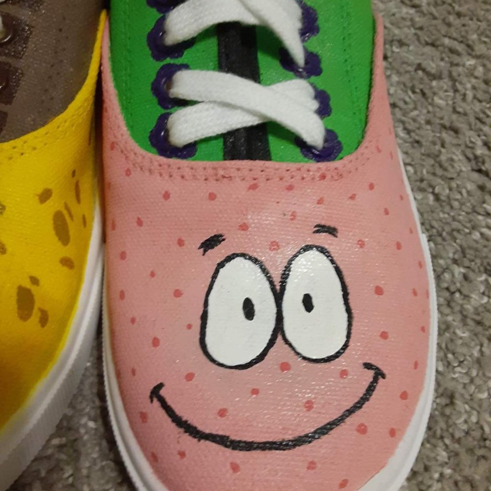 Hand-painted Spongebob + Patrick Canvas Shoes - Picture 5 of 5